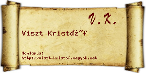Viszt Kristóf névjegykártya